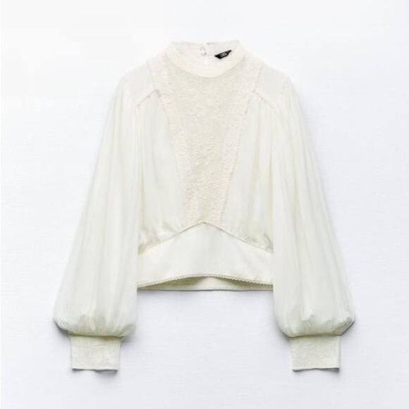 Zara Embroidered Long Sleeve Shirt Large NWT - Picture 2 of 10